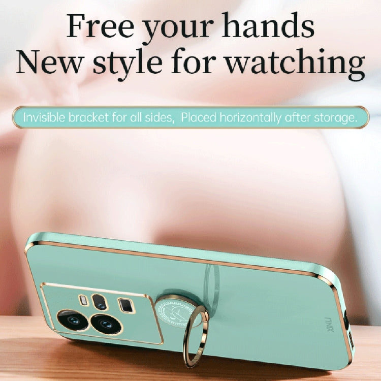XINLI Straight Edge 6D Electroplate TPU Phone Case with Ring Holder, For Honor 80 GT 5G, For Honor 80 Pro Flat