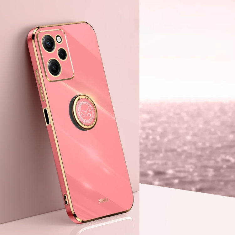 XINLI Straight Edge 6D Electroplate TPU Phone Case with Ring Holder, For Honor 80 GT 5G, For Honor 80 Pro Flat