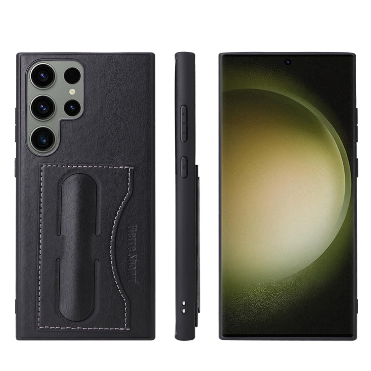 Fierre Shann Full Coverage Protective Leather Phone Case, For Samsung Galaxy S23+ 5G, For Samsung Galaxy S23 Ultra 5G
