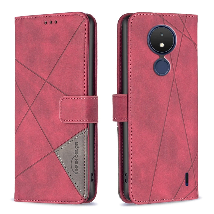 Magnetic Buckle Rhombus Texture Leather Phone Case, For Nokia C21