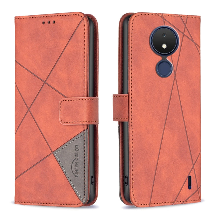 Magnetic Buckle Rhombus Texture Leather Phone Case, For Nokia C21
