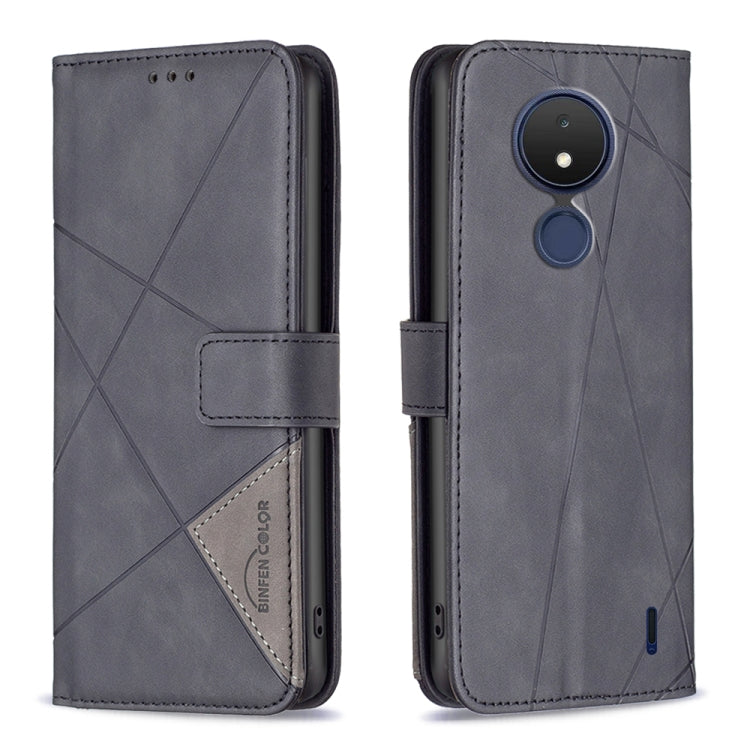 Magnetic Buckle Rhombus Texture Leather Phone Case, For Nokia C21
