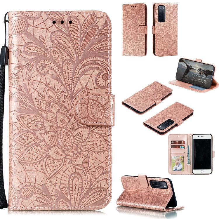 Lace Flower Embossing Pattern Horizontal Flip Leather Case , with Holder & Card Slots & Wallet & Photo Frame & Lanyard, For Galaxy A11, For Galaxy A41, For Galaxy A70e, For Galaxy M31