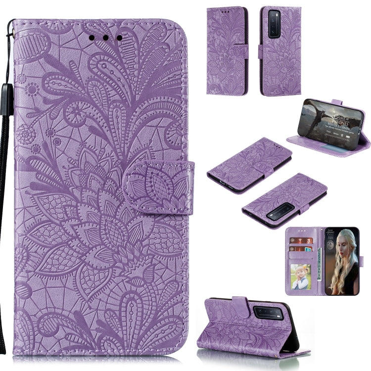 Lace Flower Embossing Pattern Horizontal Flip Leather Case , with Holder & Card Slots & Wallet & Photo Frame & Lanyard, For Galaxy A11, For Galaxy A41, For Galaxy A70e, For Galaxy M31