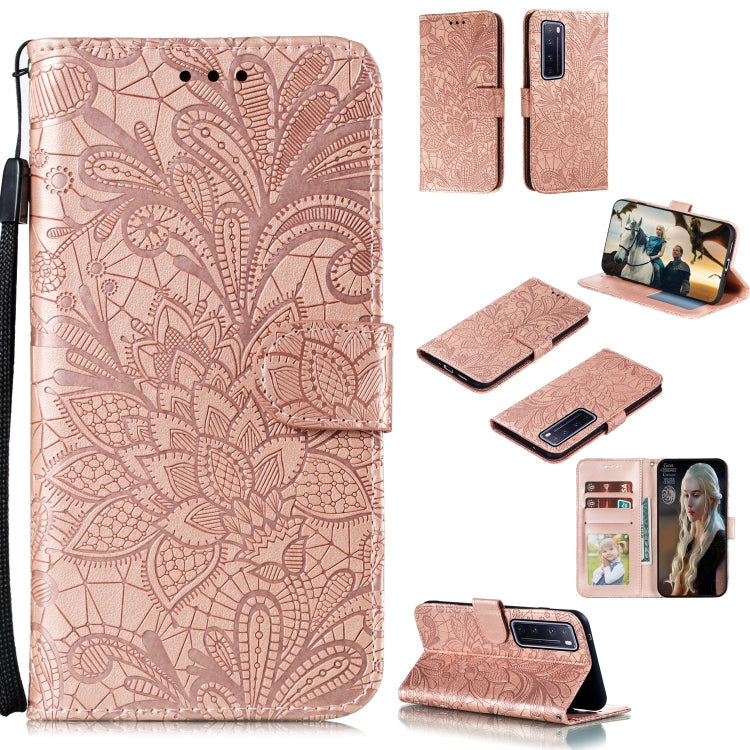 Lace Flower Embossing Pattern Horizontal Flip Leather Case , with Holder & Card Slots & Wallet & Photo Frame & Lanyard, For Galaxy A11, For Galaxy A41, For Galaxy A70e, For Galaxy M31