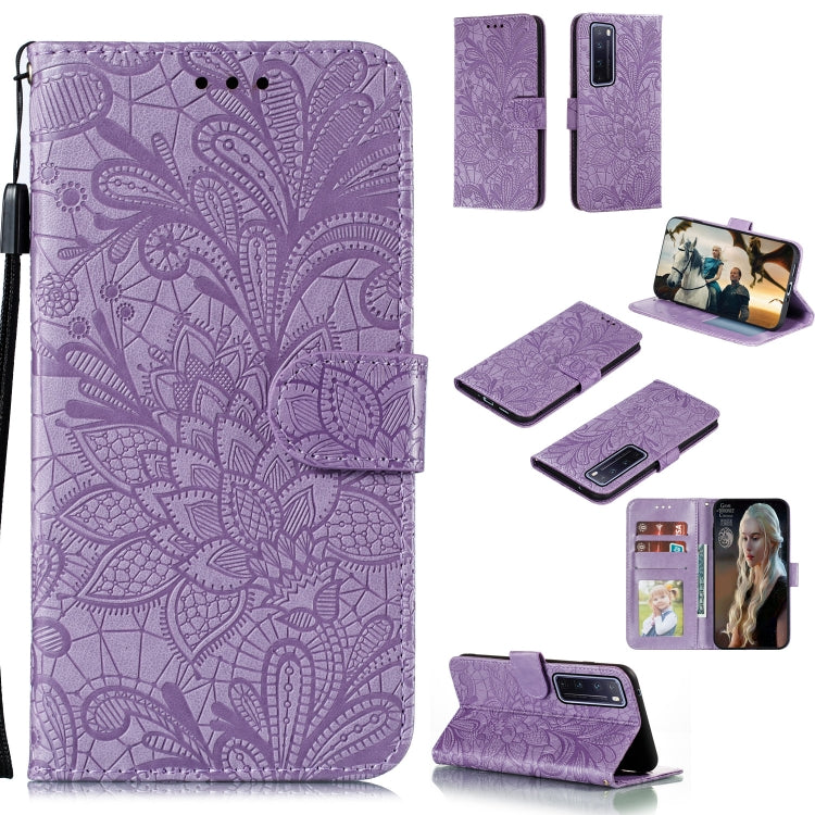 Lace Flower Embossing Pattern Horizontal Flip Leather Case , with Holder & Card Slots & Wallet & Photo Frame & Lanyard, For Galaxy A11, For Galaxy A41, For Galaxy A70e, For Galaxy M31