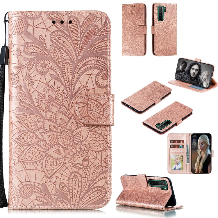 Lace Flower Embossing Pattern Horizontal Flip Leather Case , with Holder & Card Slots & Wallet & Photo Frame & Lanyard, For Galaxy A11, For Galaxy A41, For Galaxy A70e, For Galaxy M31