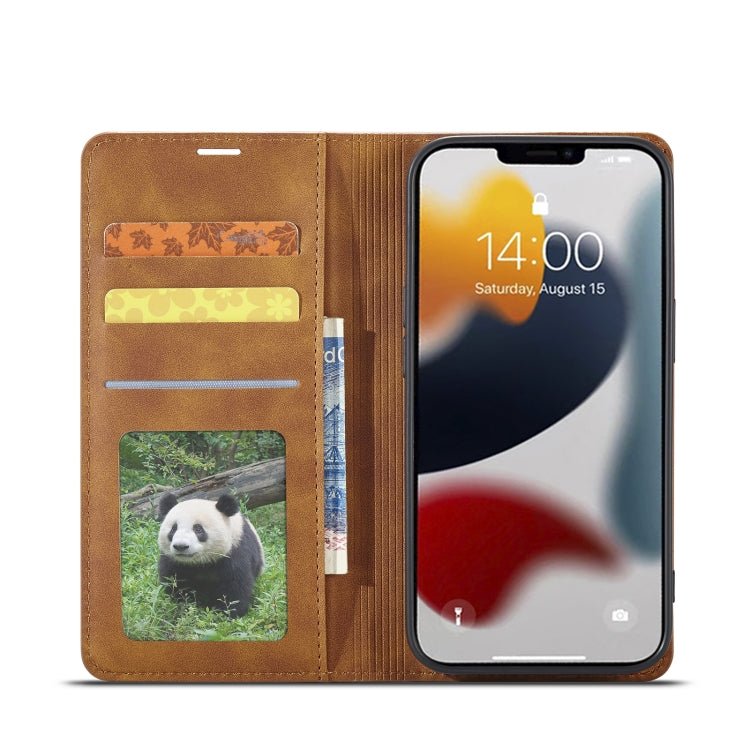 Forwenw Dream Series Oil Edge Strong Magnetism Leather Phone Case, For iPhone 14 Pro Max