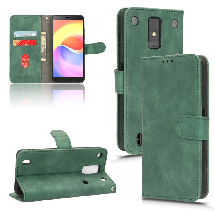 Skin Feel Magnetic Flip Leather Phone Case, For ZTE Blade A32