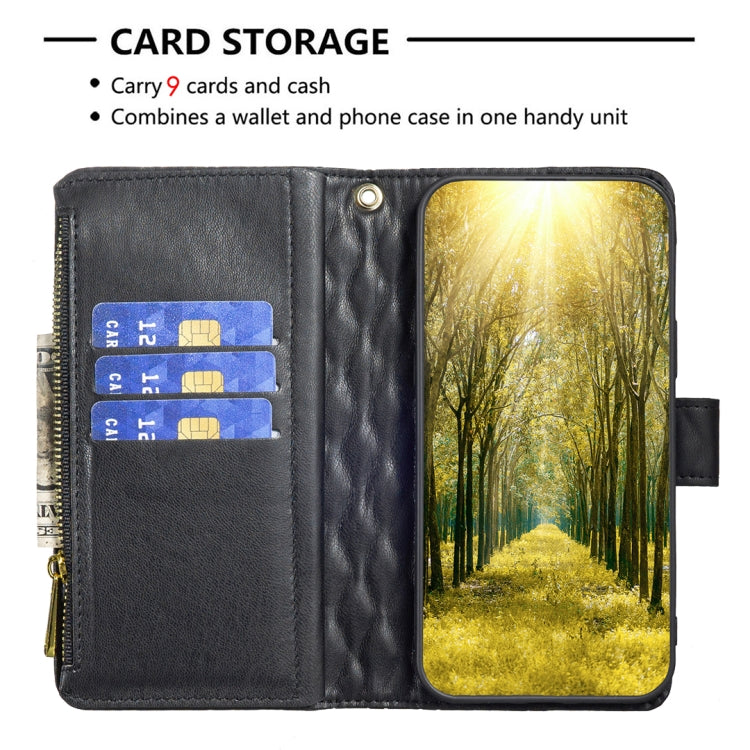 Diamond Lattice Zipper Wallet Leather Flip Phone Case, For Xiaomi 13 Lite / Civi 2