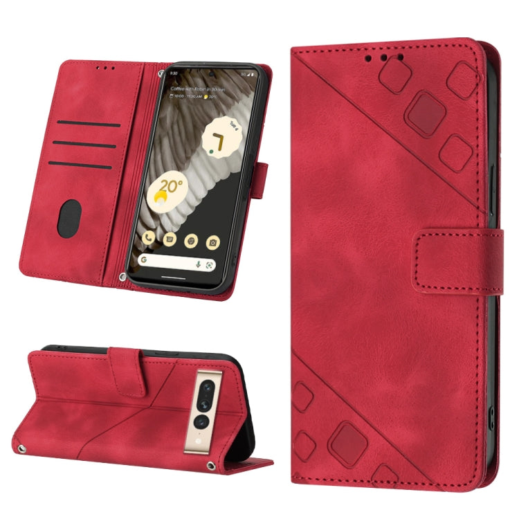 Skin-feel Embossed Leather Phone Case, For Google Pixel 7 Pro, For Google Pixel 7a