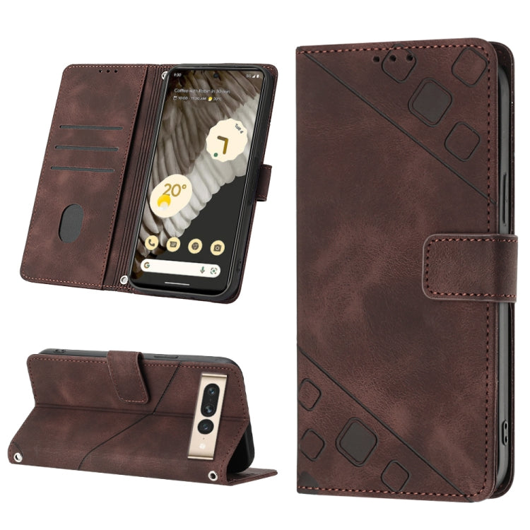 Skin-feel Embossed Leather Phone Case, For Google Pixel 7 Pro, For Google Pixel 7a