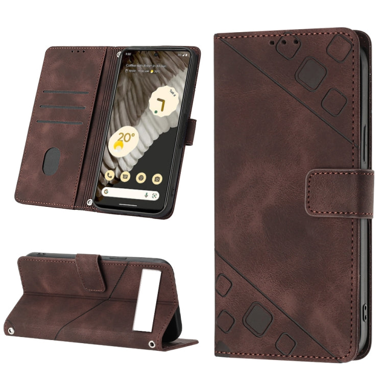 Skin-feel Embossed Leather Phone Case, For Google Pixel 7 Pro, For Google Pixel 7a