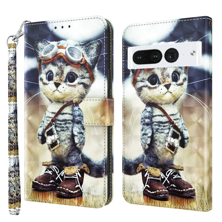 3D Painted Leather Phone Case, For Google Pixel 7 Pro 5G, For Google Pixel 7a 5G