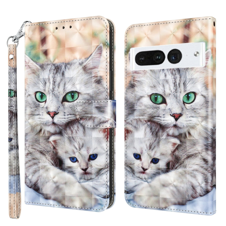 3D Painted Leather Phone Case, For Google Pixel 7 Pro 5G, For Google Pixel 7a 5G