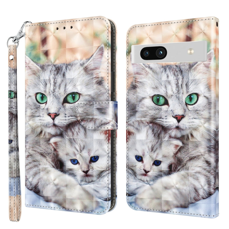 3D Painted Leather Phone Case, For Google Pixel 7 Pro 5G, For Google Pixel 7a 5G