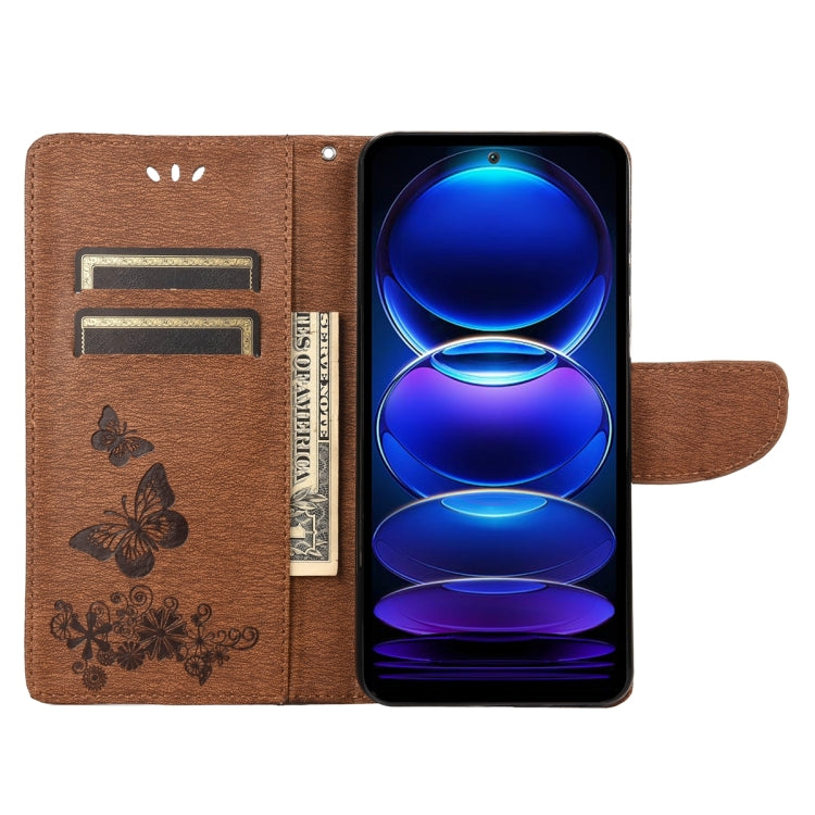 Butterfly Embossed Horizontal Flip Leather Phone Case, For Xiaomi Redmi Note 12 Pro+ 5G Global
