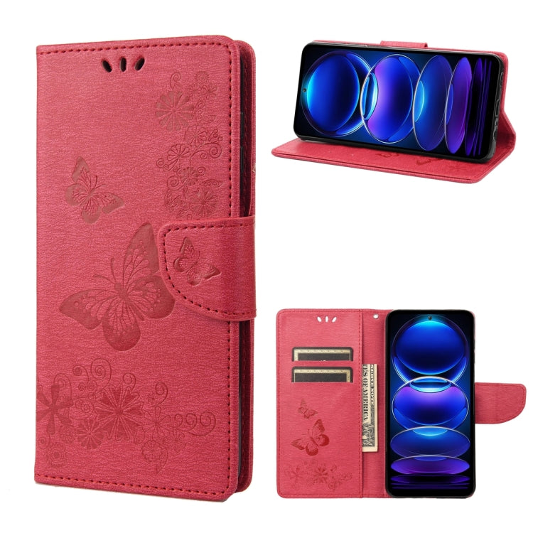 Butterfly Embossed Horizontal Flip Leather Phone Case, For Xiaomi Redmi Note 12 Pro+ 5G Global