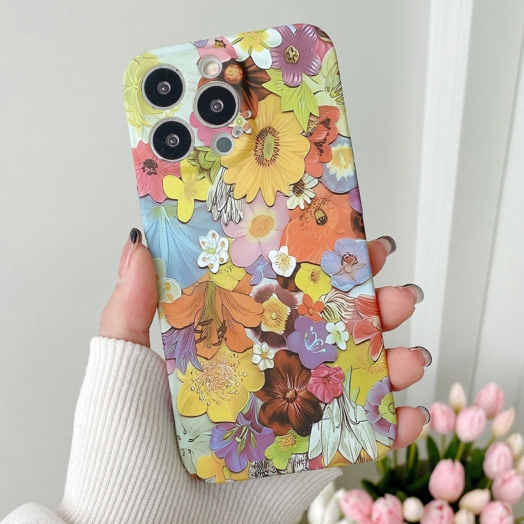 Water Sticker Flower Pattern PC Phone Case, For iPhone 14 Pro Max, For iPhone 14 Pro