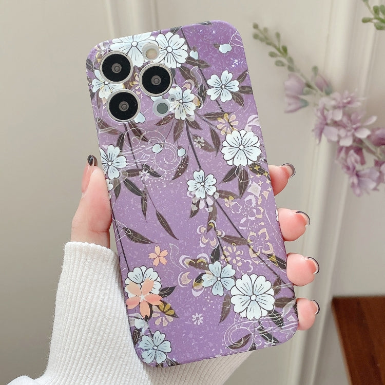 Water Sticker Flower Pattern PC Phone Case, For iPhone 14 Pro Max, For iPhone 14 Pro