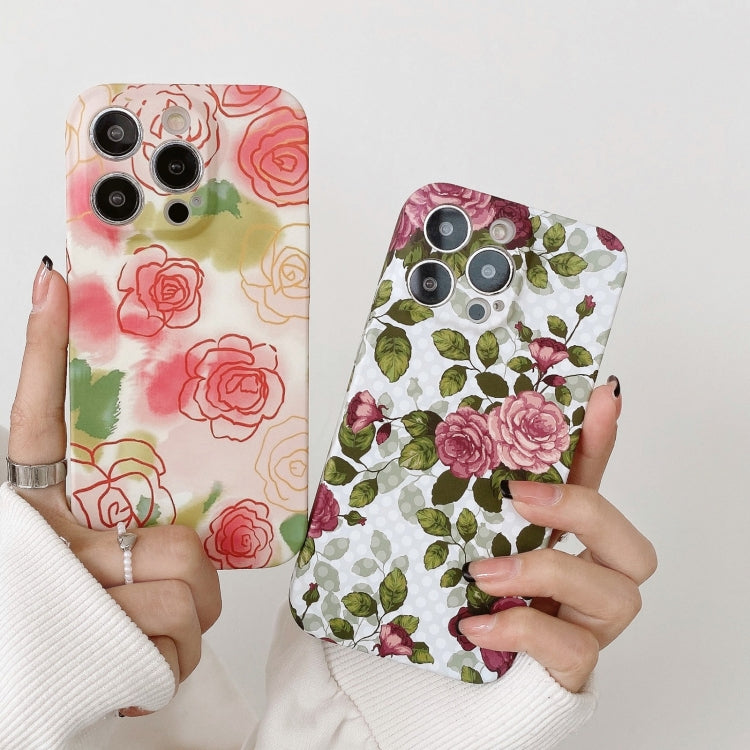Water Sticker Flower Pattern PC Phone Case, For iPhone 14, For iPhone 14 Plus