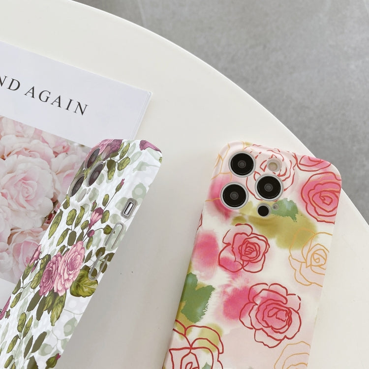 Water Sticker Flower Pattern PC Phone Case, For iPhone 14, For iPhone 14 Plus