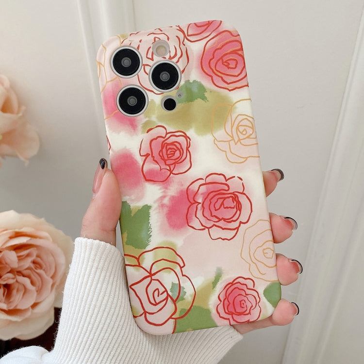 Water Sticker Flower Pattern PC Phone Case, For iPhone 14, For iPhone 14 Plus
