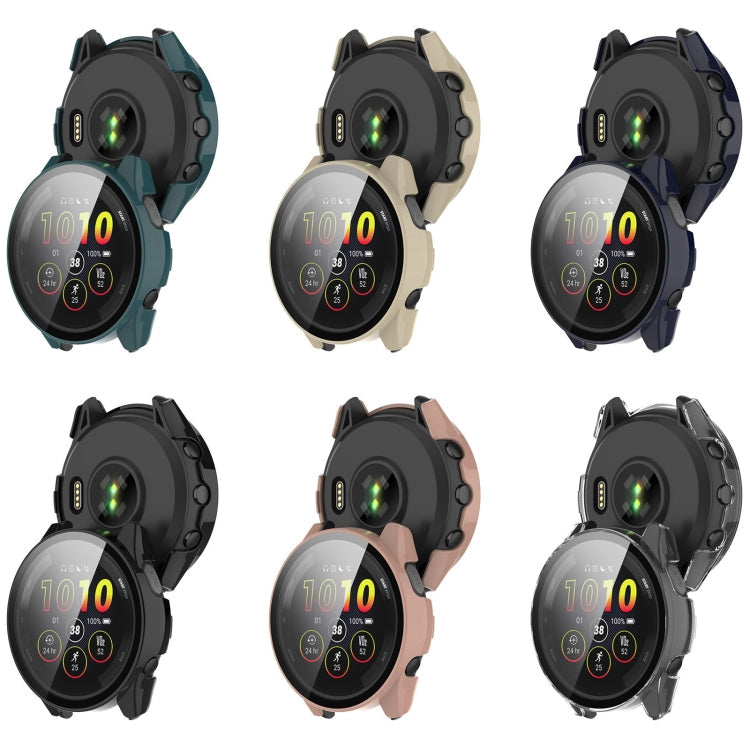 PC + Tempered Glass Film Integrated Watch Protective Case, For Garmin Forerunner 265, For Garmin Forerunner 265S