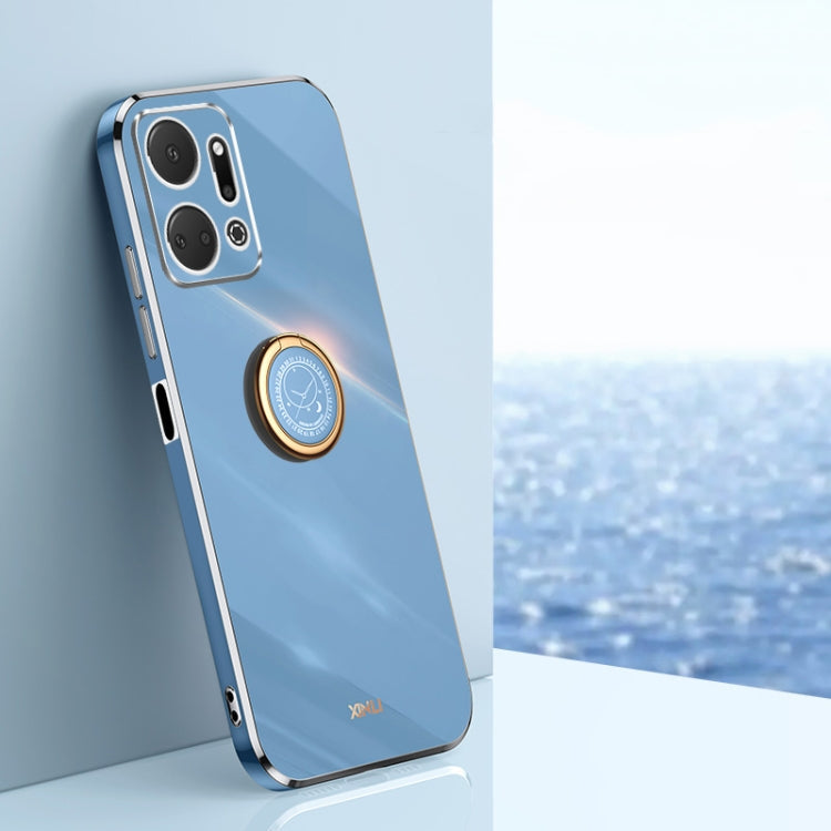 XINLI Straight Edge 6D Electroplate TPU Phone Case with Ring Holder, For Honor Magic5 5G, For Honor Magic5 Pro 5G, For Honor X7a 2023