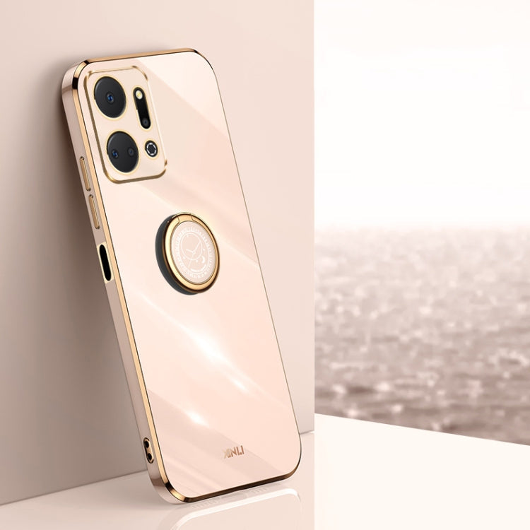 XINLI Straight Edge 6D Electroplate TPU Phone Case with Ring Holder, For Honor Magic5 5G, For Honor Magic5 Pro 5G, For Honor X7a 2023