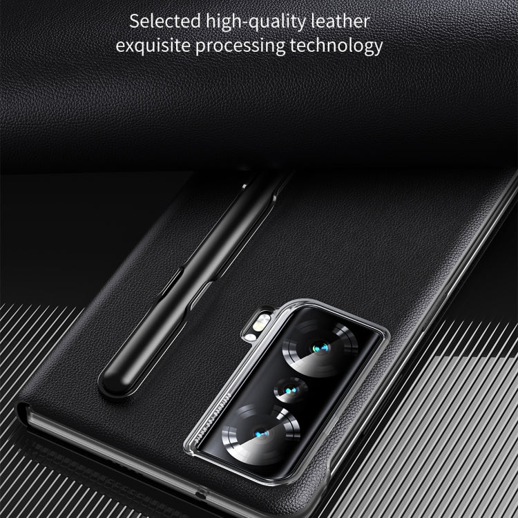 Side Window View Smart Lychee Texture Leather Phone Case with Pen Slot, For Honor Magic Vs