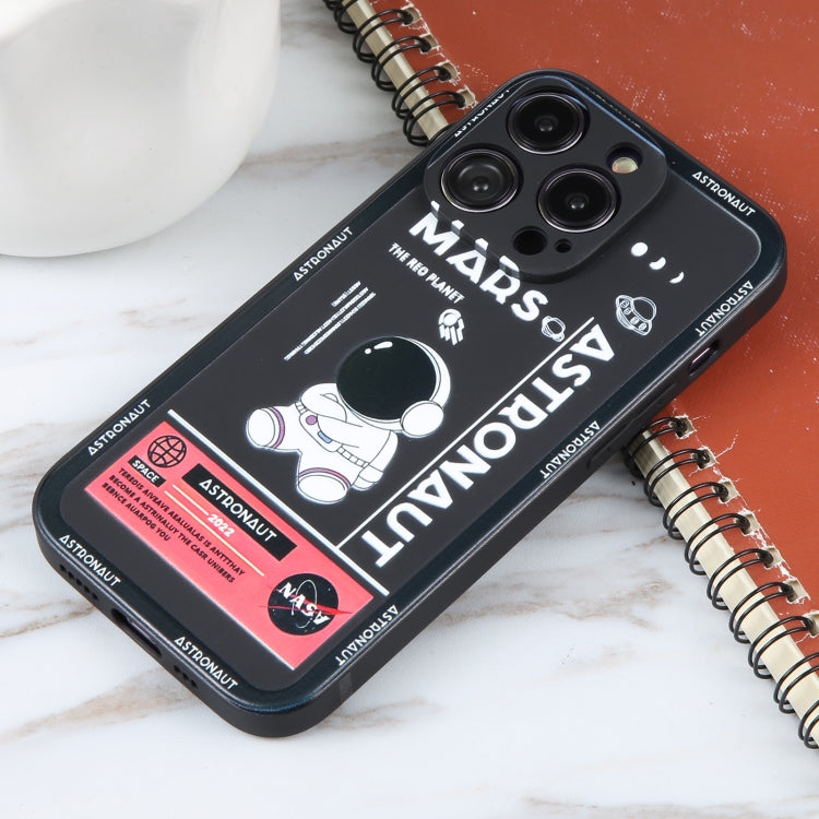 Astronaut Pattern Silicone Straight Edge Phone Case, For iPhone 13 Pro Max, For iPhone 12, For iPhone 12 Pro