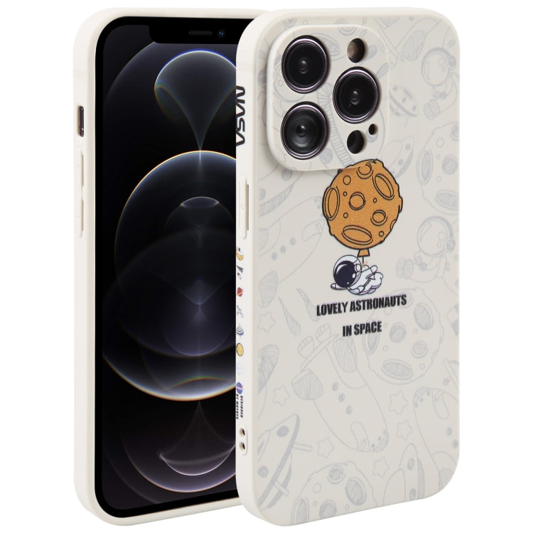 Astronaut Pattern Silicone Straight Edge Phone Case, For iPhone 12 Pro Max, For iPhone 11, For iPhone 11 Pro