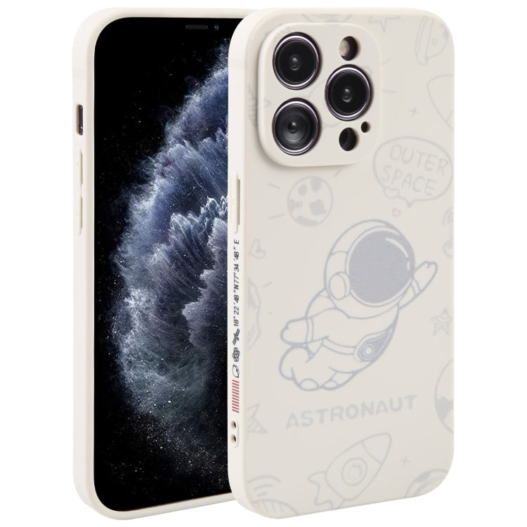 Astronaut Pattern Silicone Straight Edge Phone Case, For iPhone 12 Pro Max, For iPhone 11, For iPhone 11 Pro