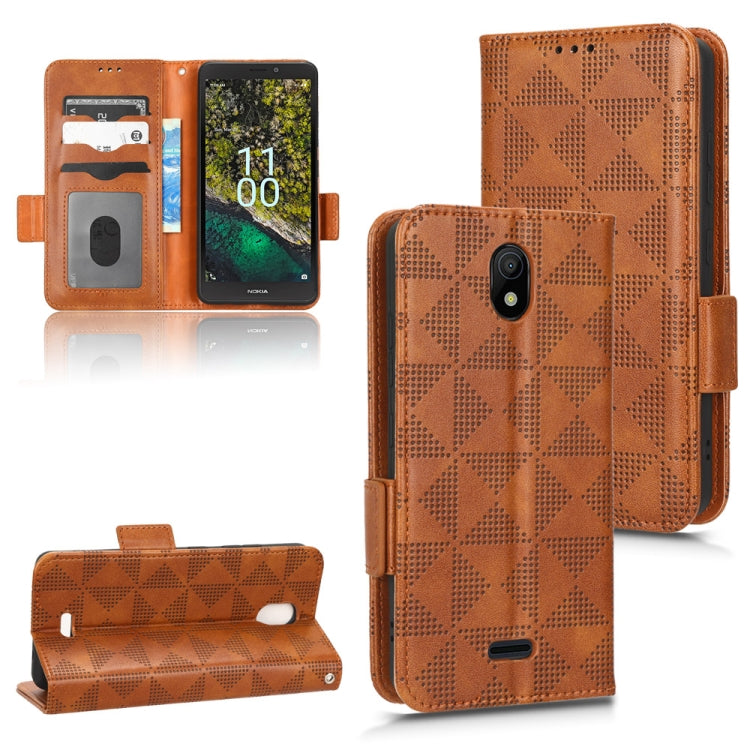 Symmetrical Triangle Leather Phone Case, For Nokia C21 Plus, For Nokia C21, For Nokia C100, For Nokia C200