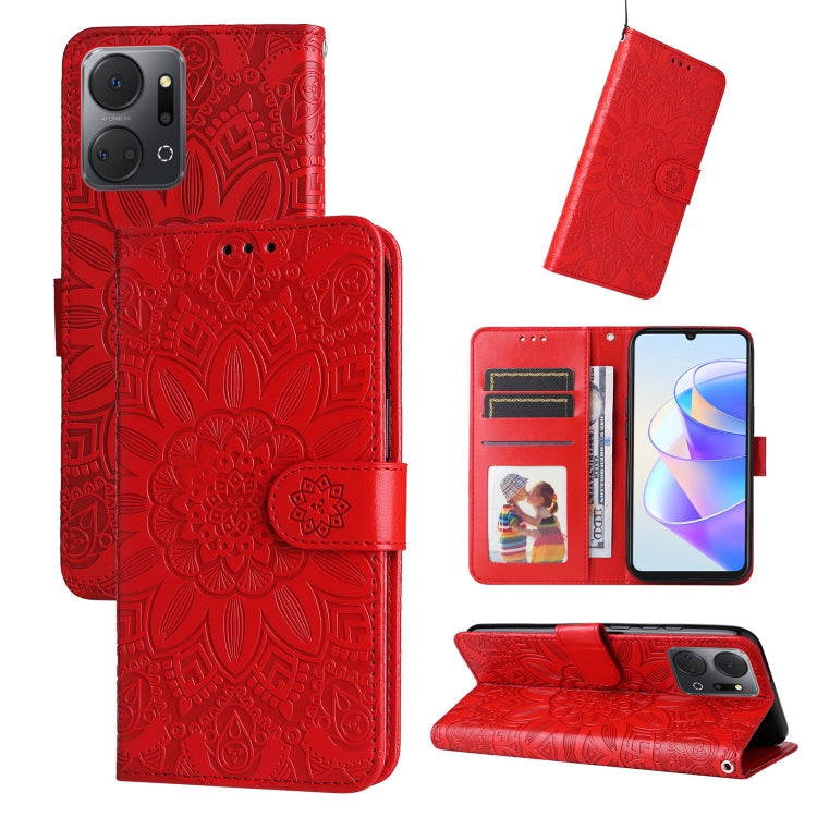 Embossed Sunflower Leather Phone Case, For Samsung Galaxy A24 4G, For Honor X7a, For Honor X8a, For Honor X9a/X40 5G/Magic5 Lite