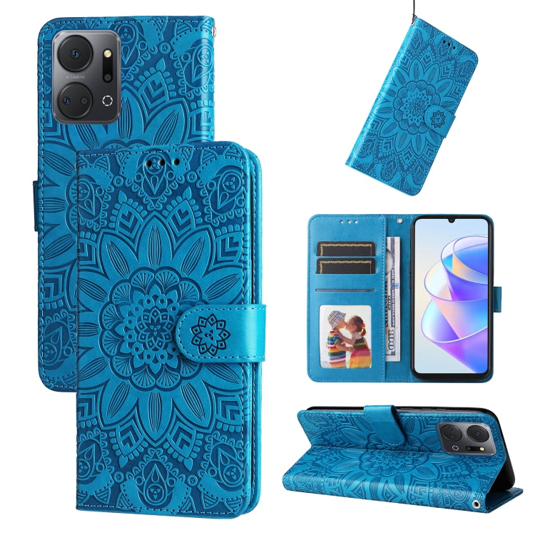 Embossed Sunflower Leather Phone Case, For Samsung Galaxy A24 4G, For Honor X7a, For Honor X8a, For Honor X9a/X40 5G/Magic5 Lite