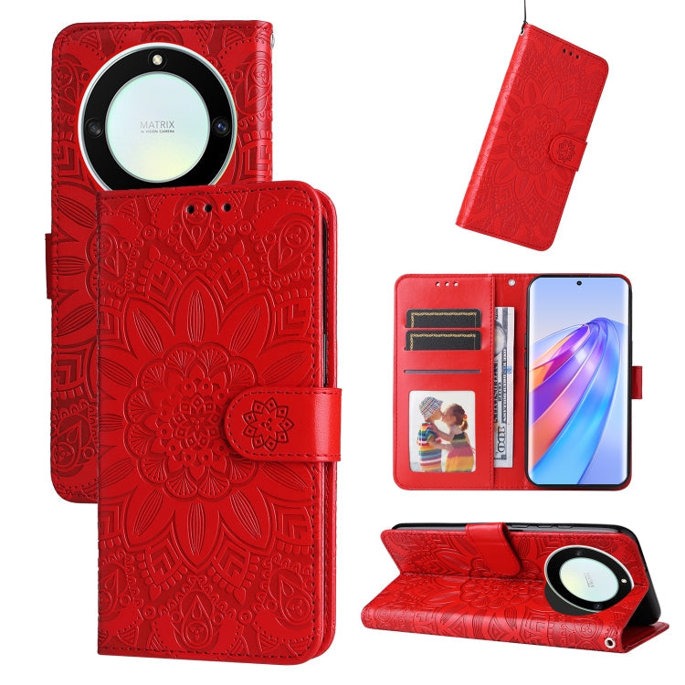 Embossed Sunflower Leather Phone Case, For Samsung Galaxy A24 4G, For Honor X7a, For Honor X8a, For Honor X9a/X40 5G/Magic5 Lite