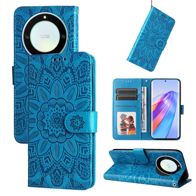 Embossed Sunflower Leather Phone Case, For Samsung Galaxy A24 4G, For Honor X7a, For Honor X8a, For Honor X9a/X40 5G/Magic5 Lite