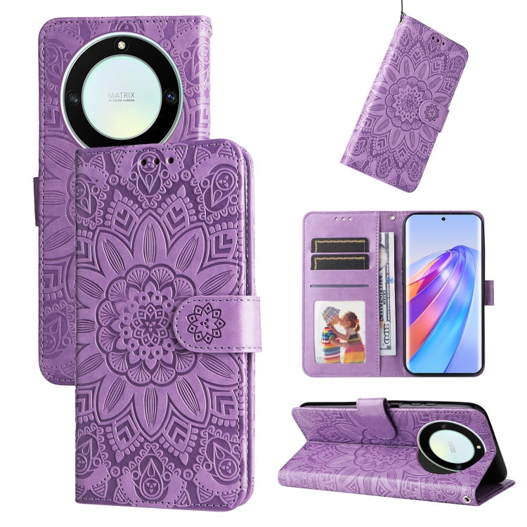 Embossed Sunflower Leather Phone Case, For Samsung Galaxy A24 4G, For Honor X7a, For Honor X8a, For Honor X9a/X40 5G/Magic5 Lite