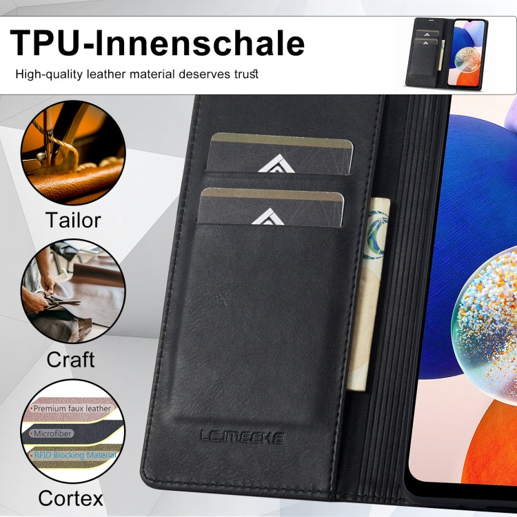 LC.IMEEKE RFID Anti-theft Leather Phone Case, For Samsung Galaxy A14 4G/5G