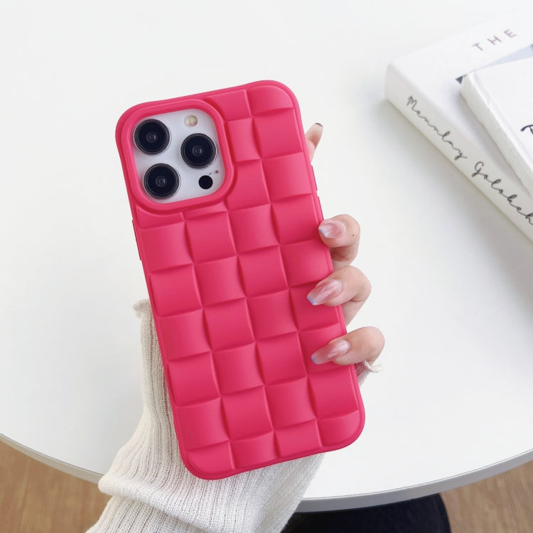 3D Cube Weave Texture Skin Feel Phone Case, For iPhone 14