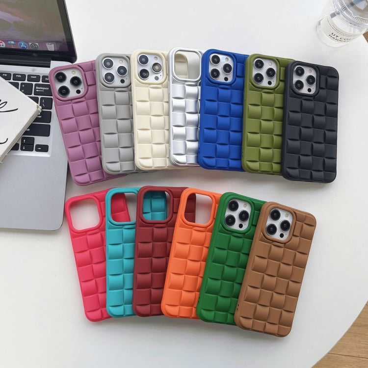3D Cube Weave Texture Skin Feel Phone Case, For iPhone 14