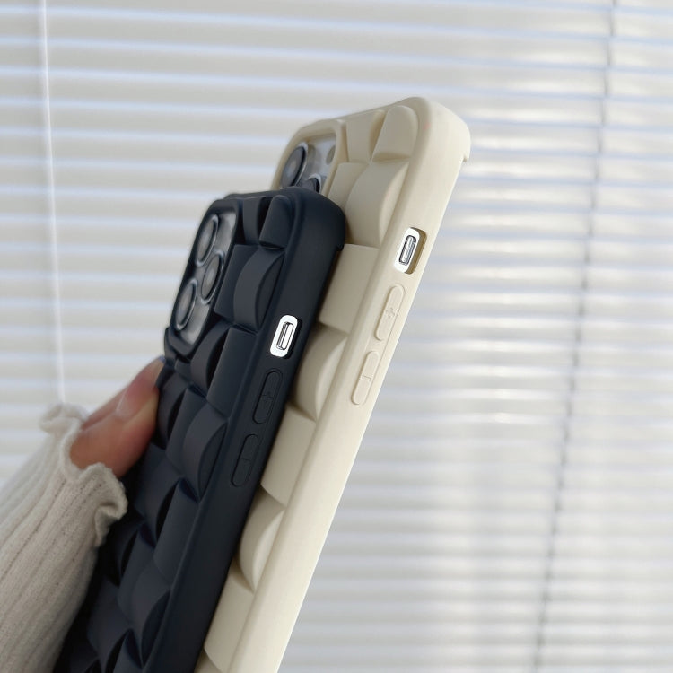 3D Cube Weave Texture Skin Feel Phone Case, For iPhone 14
