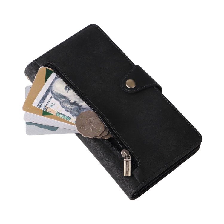 Rivet Buckle 9 Cards Three Fold Leather Phone Case, For Xiaomi Redmi Note 12 Explorer / Note 12 Pro+ Global