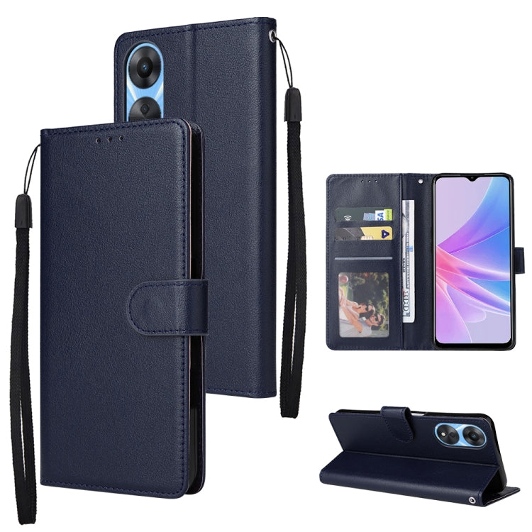 3 Card Slots Multifunctional Leather Phone Case, For OPPO A58 / A78