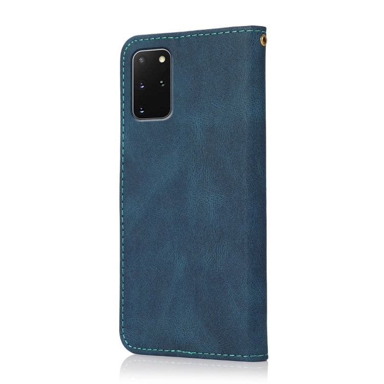 Dual-color Stitching Leather Phone Case, For Samsung Galaxy S20+