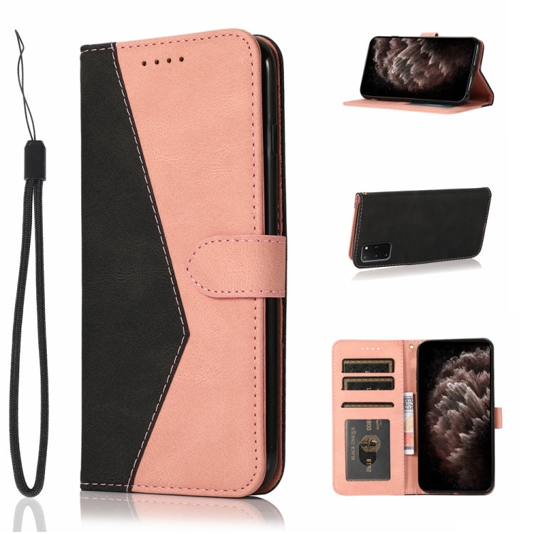 Dual-color Stitching Leather Phone Case, For Samsung Galaxy S20+