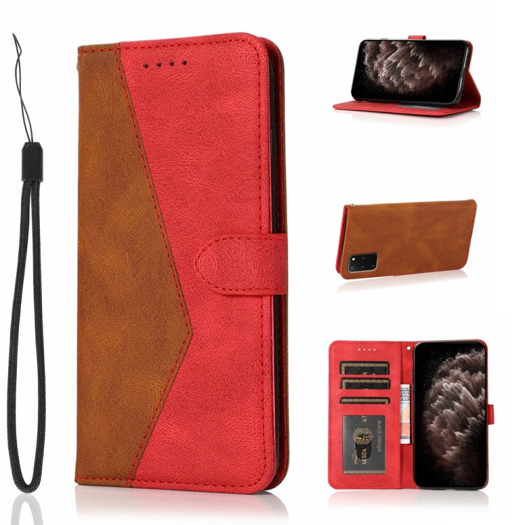 Dual-color Stitching Leather Phone Case, For Samsung Galaxy S20+
