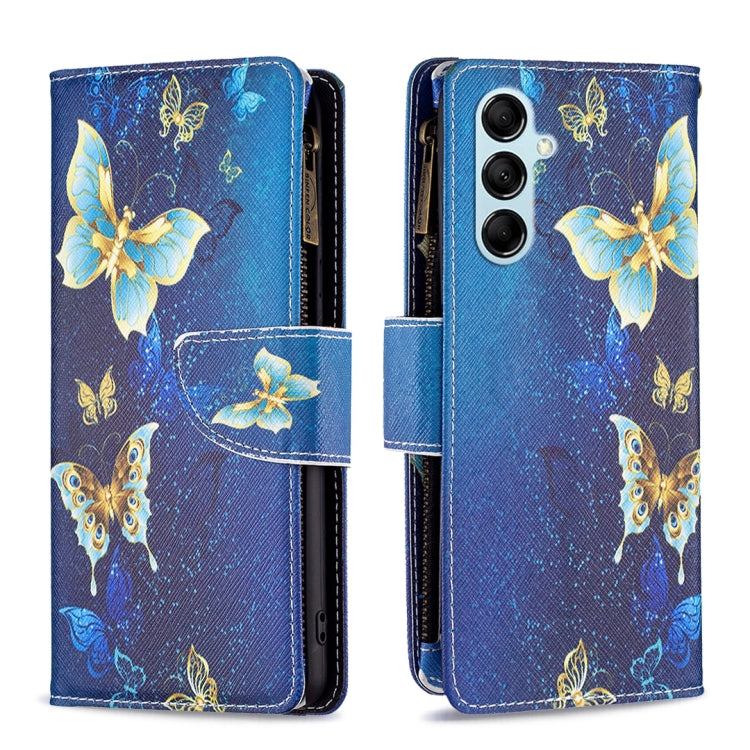 Colored Drawing Pattern Zipper Leather Phone Case, For Samsung Galaxy M14 5G
